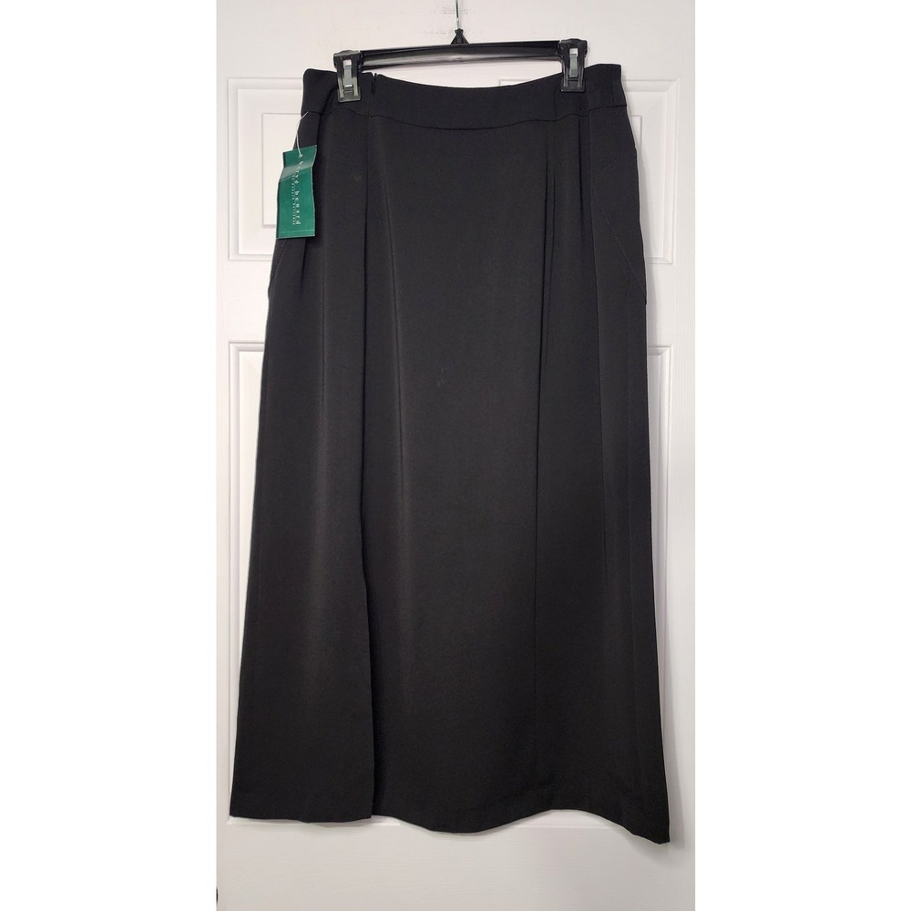 HARVE BERNARD Black polyester Pencil skirt SZ 12 NWT